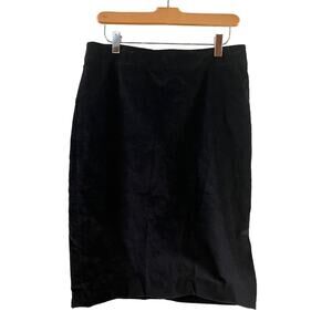 Kenar Velvet Pencil Skirt Black 8